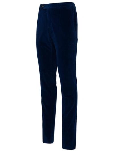 Shop Pt01 Cotton Blend Pants In Blue