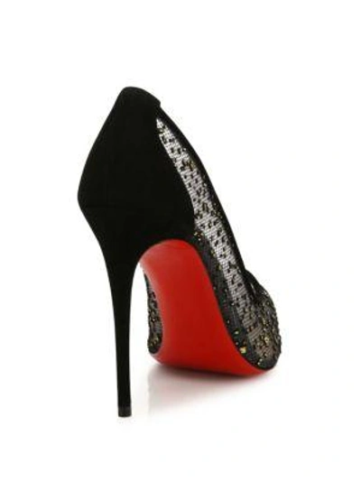 Shop Christian Louboutin Follies Lace Point-toe Pumps In Black