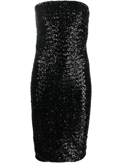 Shop P.a.r.o.s.h . Sequins Longuette Pencil Skirt In Black