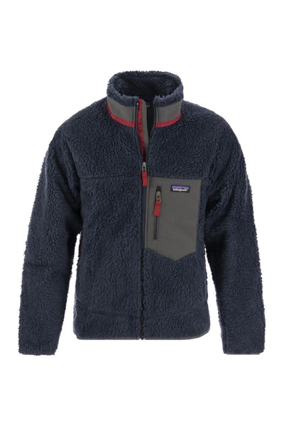 Shop Patagonia Classic Retro - X Fleece Jacket In Blue/red