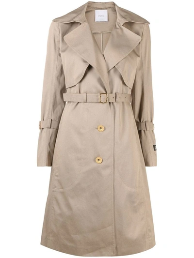 Shop Patou Belted Waist Trench Coat In Beige