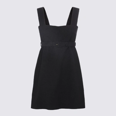 Shop Patou Black Cotton-viscose Blend Corsage Dress