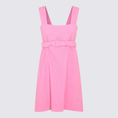 Shop Patou Pink Cotton-viscose Blend Corsage Dress