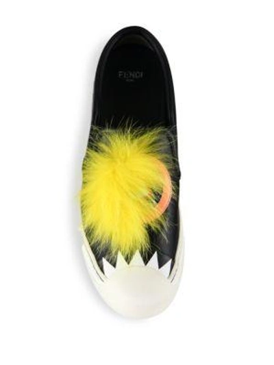 Shop Fendi Bug Leather, Snakeskin & Fur Skate Sneakers In Multi