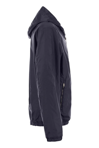Peserico Men's Reversible Jacket With Hood In Blue