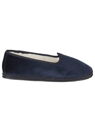 Shop Piedàterre Venezia Friulana Velvet Alpaca Slippers In Blue