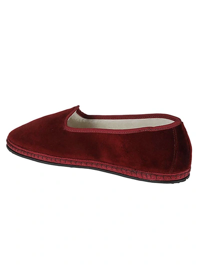 Shop Piedàterre Venezia Friulana Velvet Alpaca Slippers In Bordeaux