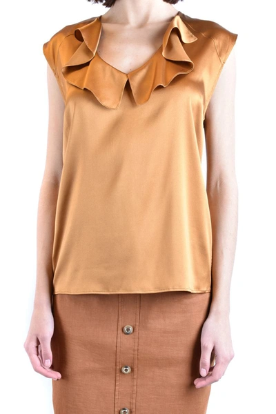 Shop Pinko Tops In Gold