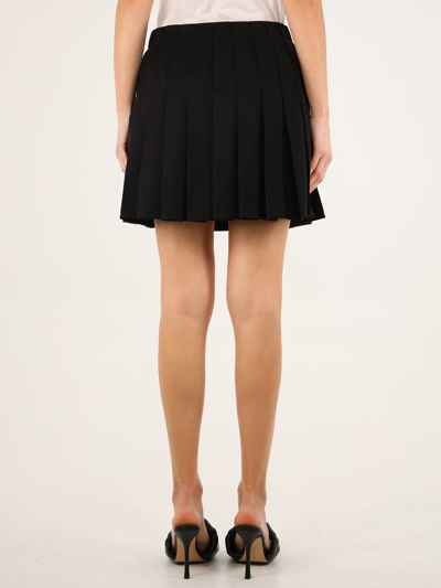 Shop Bottega Veneta Pleated Black Skirt