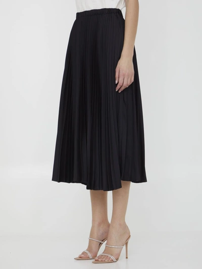 Shop Jil Sander Pleated Jersey Skirt In Black