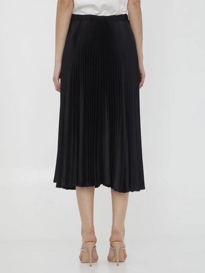 Shop Jil Sander Pleated Jersey Skirt In Black