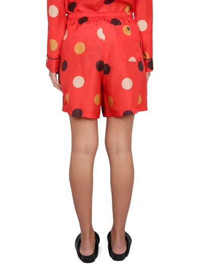 Aspesi Dotted Elastic Waist Shorts In Orange