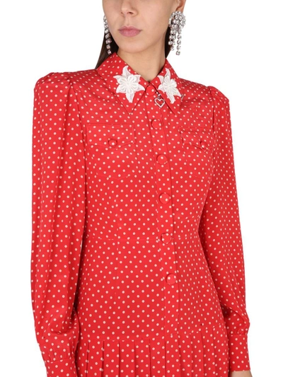 Shop Alessandra Rich Polka Dot Mini Dress In Red