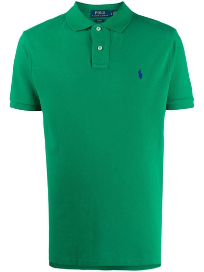 Shop Polo Ralph Lauren Embroidered-logo Polo Shirt In Green