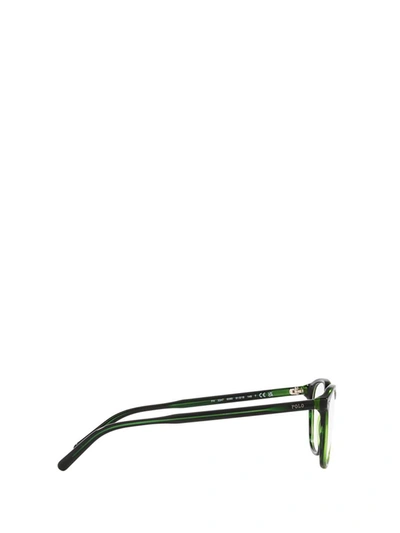 Shop Polo Ralph Lauren Eyeglasses In Shiny Transparent Green