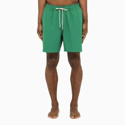 Shop Polo Ralph Lauren Green Nylon Beach Boxer Shorts In Pink