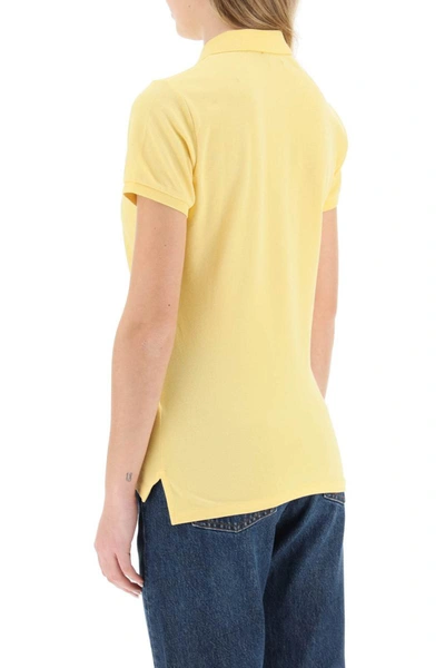 Shop Polo Ralph Lauren Slim Fit Polo Shirt In Yellow