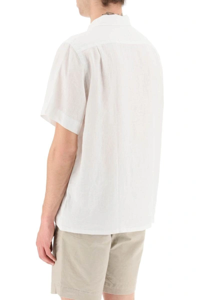 Shop Polo Ralph Lauren Striped Linen Shirt In White