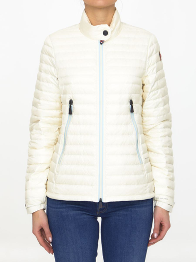 Shop Moncler Pontaix Short Down Jacket In Ivory