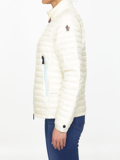 Shop Moncler Pontaix Short Down Jacket In Ivory