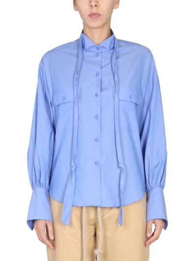 Shop Jejia Poplin Shirt In Blue
