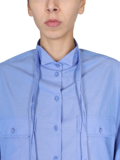 Shop Jejia Poplin Shirt In Blue