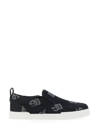 Shop Dolce & Gabbana Portofino Slip-on Sneaker In Blue