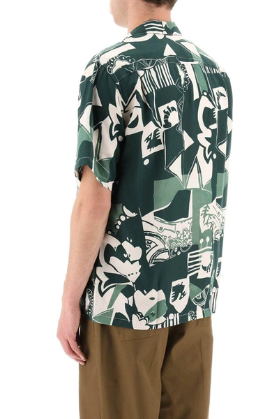Shop Portuguese Flannel Cuca Printed Shirt In Green