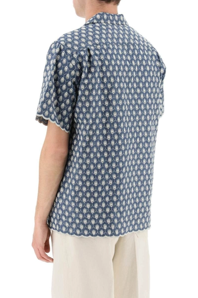 Shop Portuguese Flannel Embroidered Denim 1 Shirt In Blue