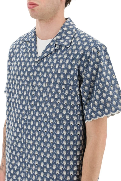 Shop Portuguese Flannel Embroidered Denim 1 Shirt In Blue
