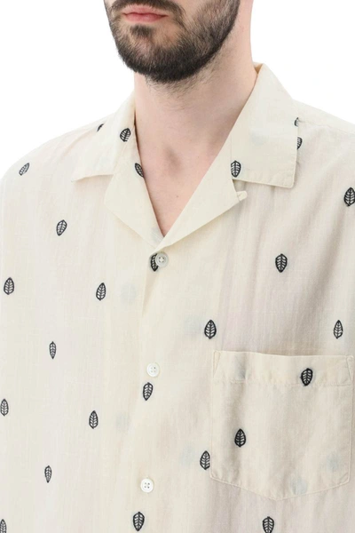 Shop Portuguese Flannel Leaf Shirt In White