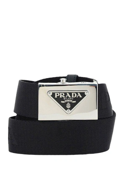 Shop Prada Belts In Nero