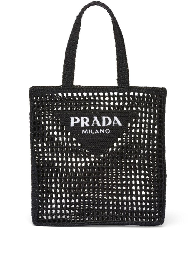 Shop Prada Shopping Bags In Nero