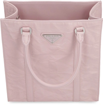 Shop Prada Smooth Leather Tote Bag In Pink