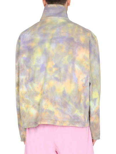 Shop Msgm Printed Anorak Jacket In Purple