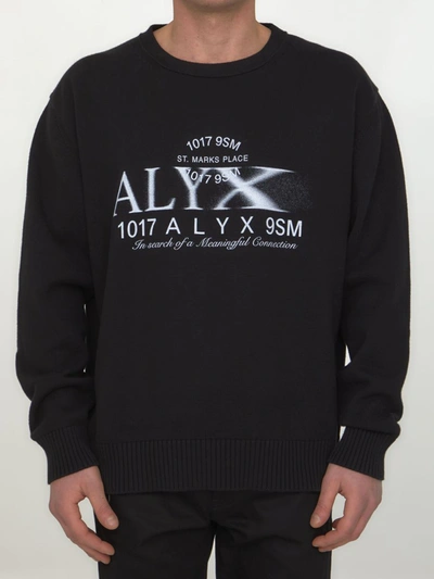 Shop Alyx Printed Cotton Jumper In Black
