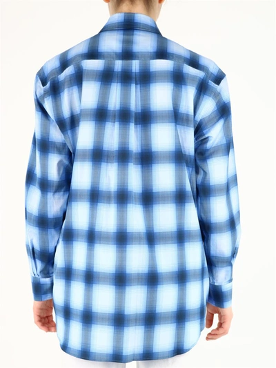 Shop Burberry Printed Cotton Shirt In Blue