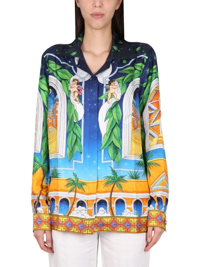 Shop Casablanca Printed Shirt In Multicolor