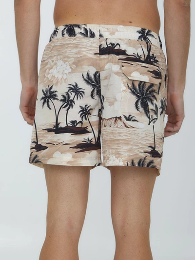 Shop Palm Angels Printed Swim Shorts