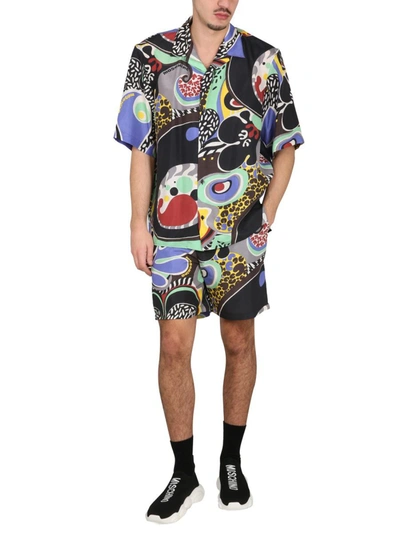 Moschino Graphic-print Cuban Shirt In Multicolor