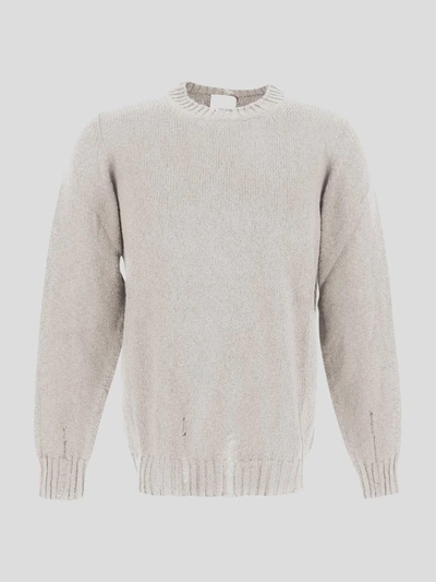 Shop Pt Torino Ripped Knit Sweater In White