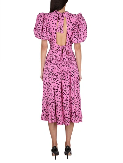 Shop Rotate Birger Christensen Rotate Puffy Fine Jacquard Dress In Pink