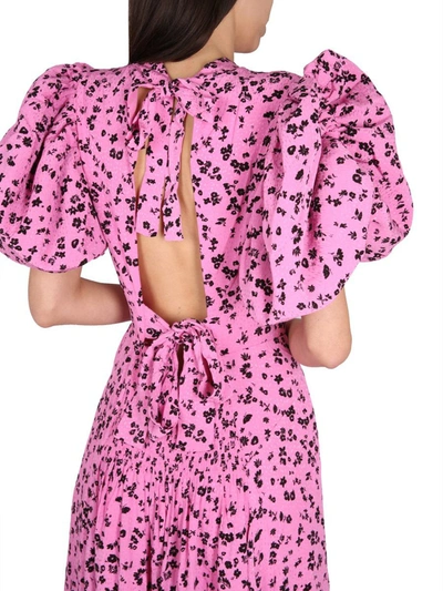 Shop Rotate Birger Christensen Rotate Puffy Fine Jacquard Dress In Pink