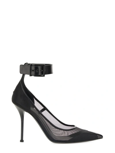 Shop Alexander Mcqueen Punk Pumps With Strap In Black