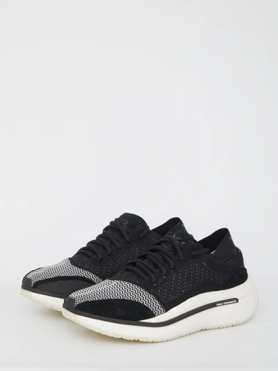 Shop Y-3 Qisan Knit Sneakers In Black/white