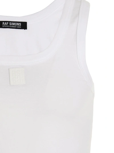 Shop Raf Simons Logo Patch Tank Top In White