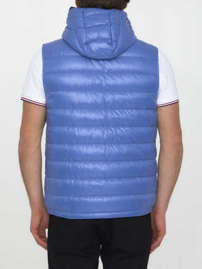 Shop Moncler Ragot Down Vest In Light Blue
