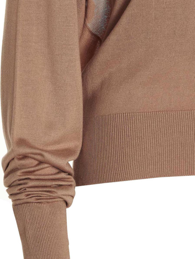 Ramael Cut Out Insert Top Sweater In Beige