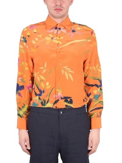 Shop Etro Ramage Floral Shirt In Orange