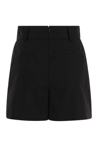 Shop Red Valentino Cotton-blend Shorts In Black
